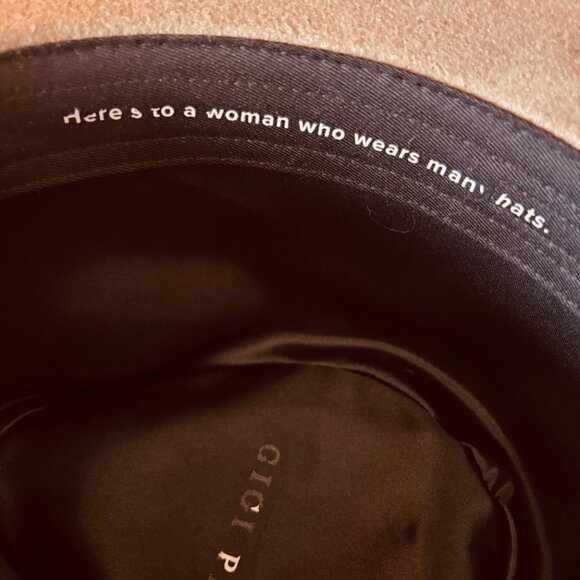 Gigi Pip Miller 100% Australian Wool Brown Fedora M/L Suede Band Women's Hat EUC - Picture 7 of 16